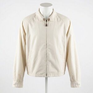 Vintage London Fog Beige Harrington Jacket Golf Coat Zip 44R Made in USA